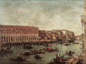 Venecia clásica Painting - El Gran Canal en el mercado de pescado Pescheria Francesco Guardi Veneciano